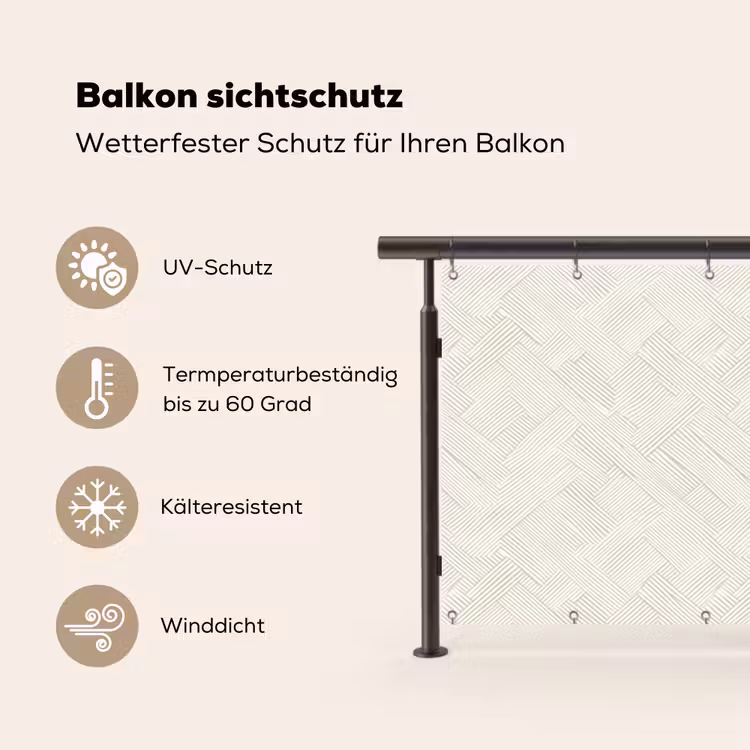 Textuur - Abstract - Beige Balkonbeschermer Duitsland klein 596 -specs