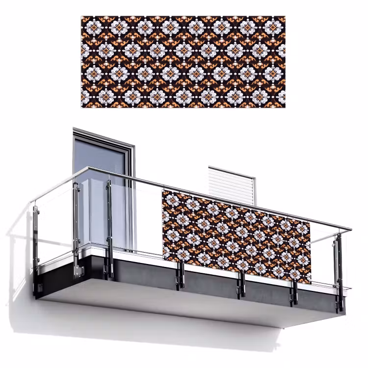 traditioneel - Element - Kleurrijk Balkonbeschermer Duitsland klein 596 -3d