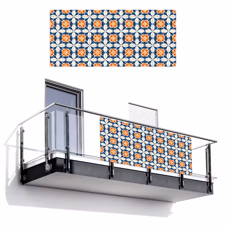 Traditioneel - Tegel - Oranje Balkonbeschermer Duitsland klein 596 -3d