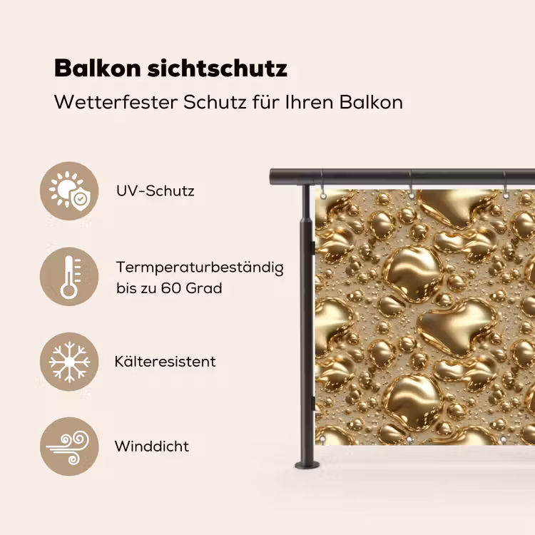 Druppels - Organisch - Goud Balkonbeschermer Duitsland klein 596 -specs