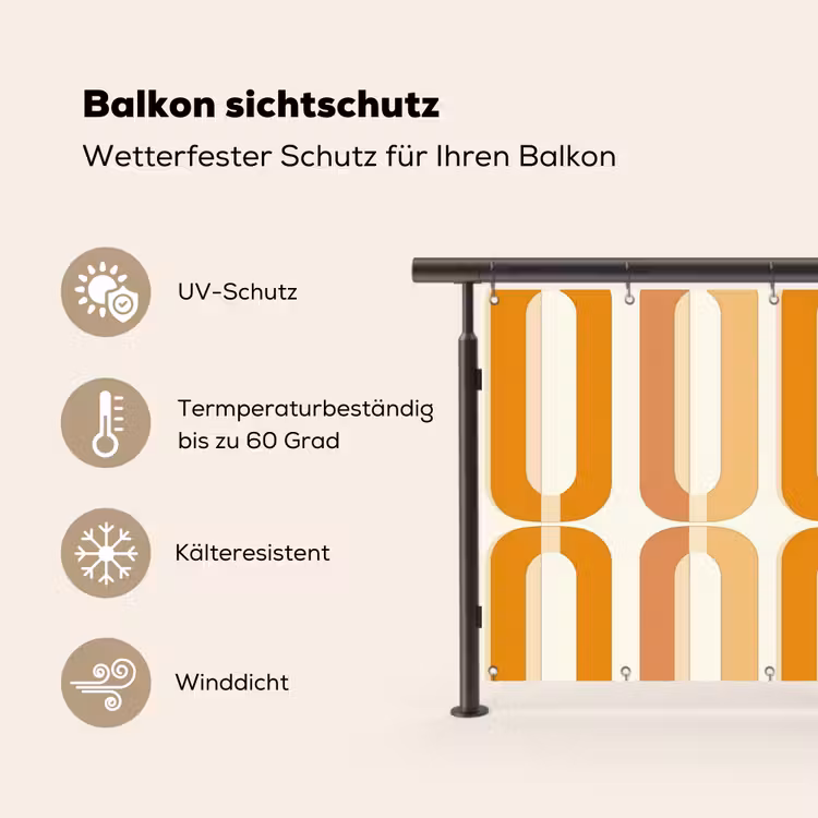 U-vorm - Retro - Oranje Balkonbeschermer Duitsland klein 596 -specs