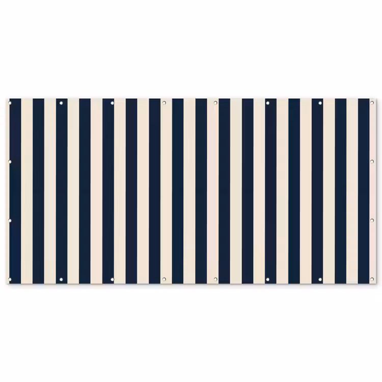 Verticale strepen - Blauw - Crème Balkonbeschermer Duitsland klein 596 -zz_3d
