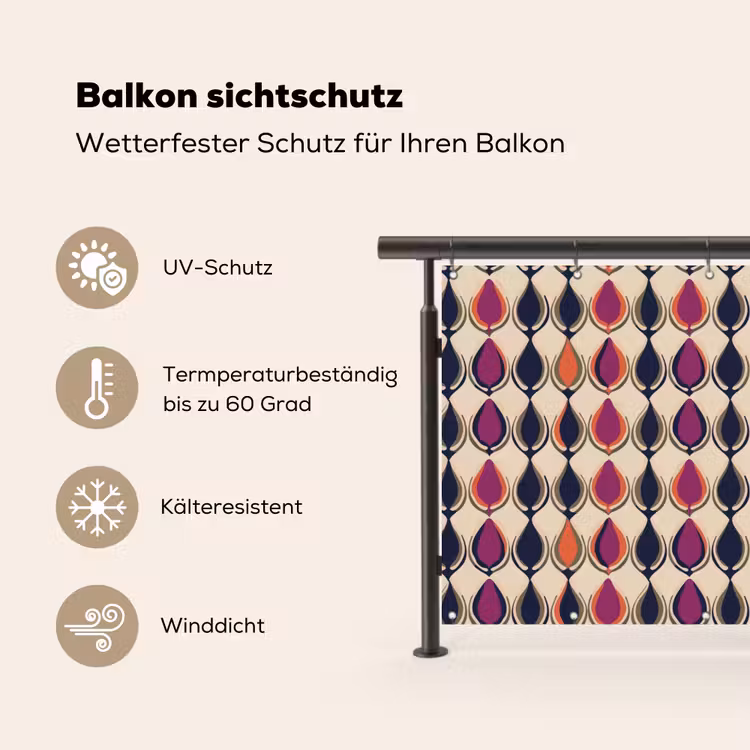 Vintage - Retro - Kleurrijk Balkonbeschermer Duitsland klein 596 -specs