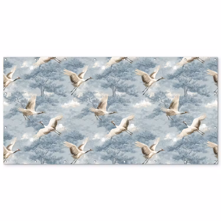 Wolken - Kraanvogels - Blauw Balkonbeschermer Duitsland klein 596 -zz_3d