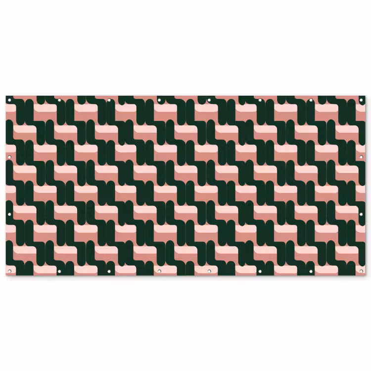 Vlechtpatroon - Groen - Roze - Geometrisch Balkonbeschermer Duitsland klein 596 -zz_3d