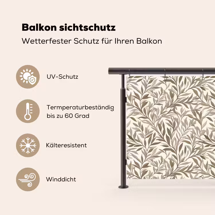 Takken - Botanisch - Taupe Balkonbeschermer Duitsland klein 596 -specs