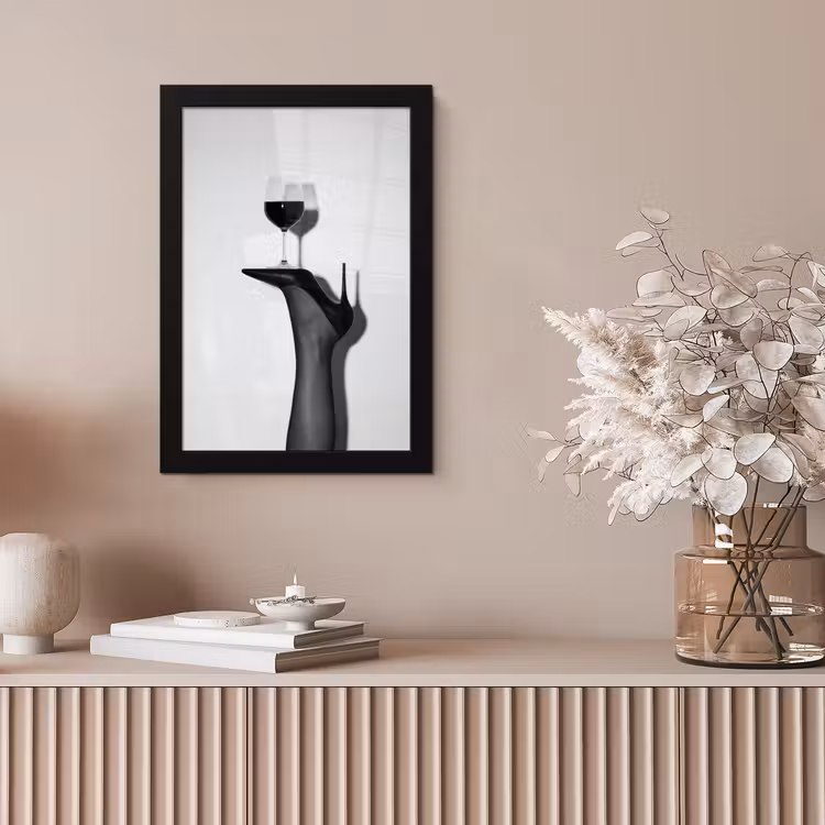 Hak - Wijn - Minimalistisch - Zwart fotolijst zwart zonder passe partout klein -sfeer5