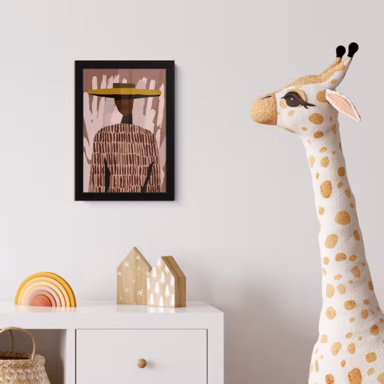 Abstract - Figuur - Illustratie - Hoed fotolijst zwart zonder passe partout klein -usfeer4_kinderkamer