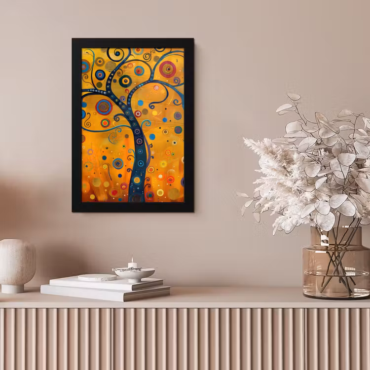 Abstract - Boom - Levensboom - Modern fotolijst zwart zonder passe partout klein -sfeer5