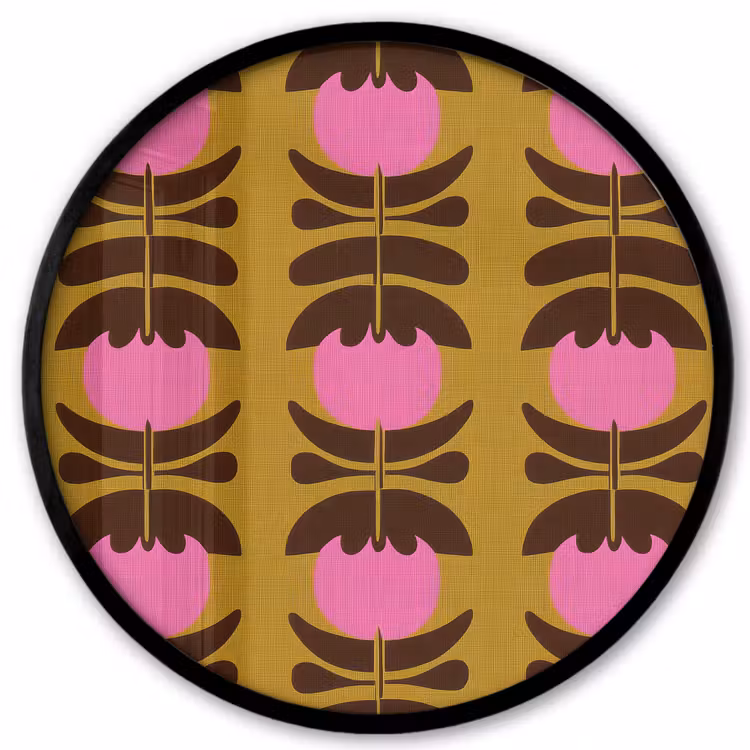 Abstract - Bloemen - Roze Fotolijst rond zonder passe partout klein 856 -3d