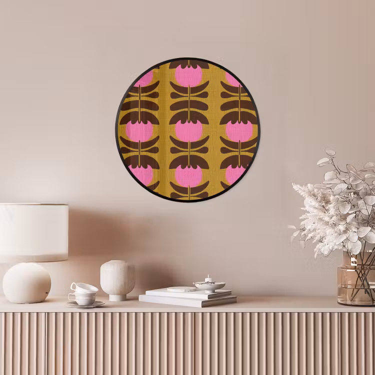 Abstract - Bloemen - Roze Fotolijst rond zonder passe partout klein 856 -sfeer3