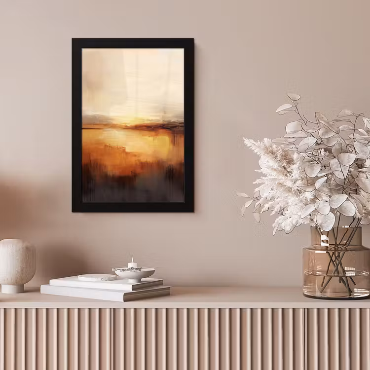 Abstract - Bruin - Modern - Herfst kleuren fotolijst zwart zonder passe partout klein -sfeer5