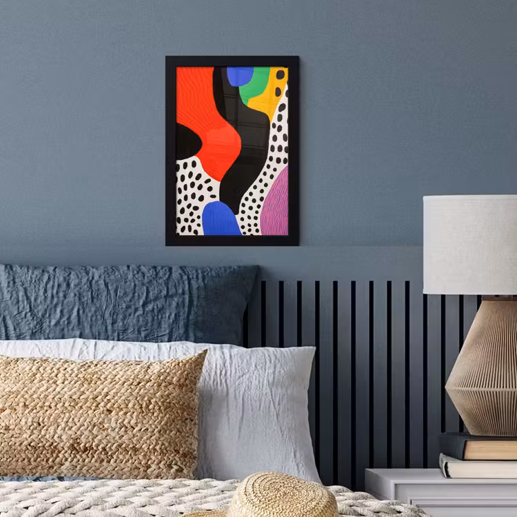 Abstract - Vormen - Kleuren - Stippen fotolijst zwart zonder passe partout klein -sfeer3
