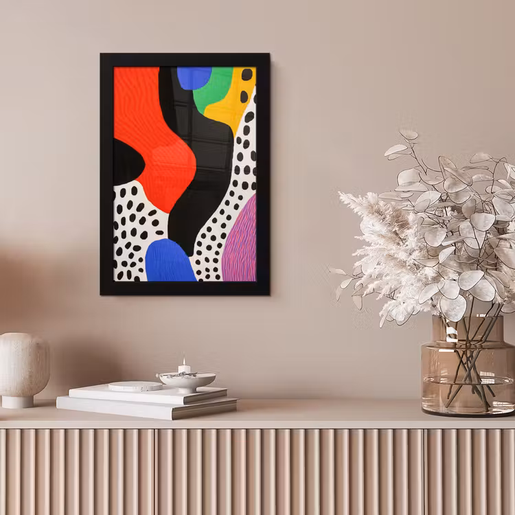 Abstract - Vormen - Kleuren - Stippen fotolijst zwart zonder passe partout klein -sfeer5