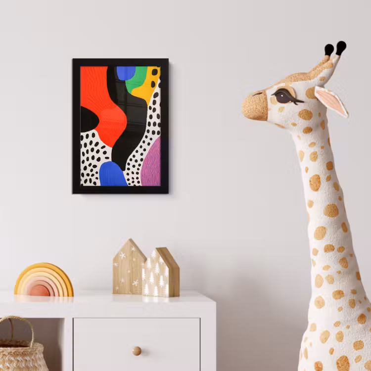 Abstract - Vormen - Kleuren - Stippen fotolijst zwart zonder passe partout klein -usfeer4_kinderkamer