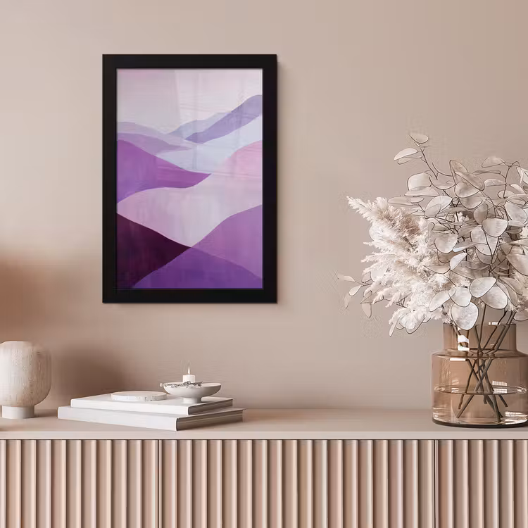 Abstract - Heuvels - Landschap - Paars fotolijst zwart zonder passe partout klein -sfeer5