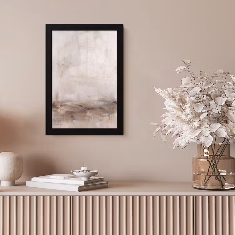 Abstrakt - Landschap - Modern - Beige - Kunst fotolijst zwart zonder passe partout klein -sfeer5