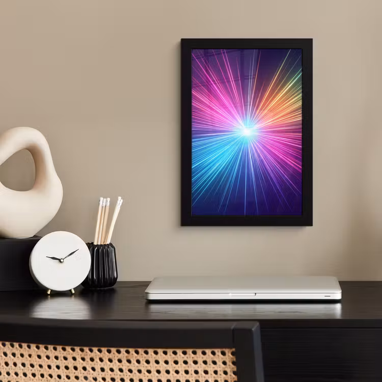 Abstract - Light - Burst - Modern - Colorful fotolijst zwart zonder passe partout klein -sfeer1