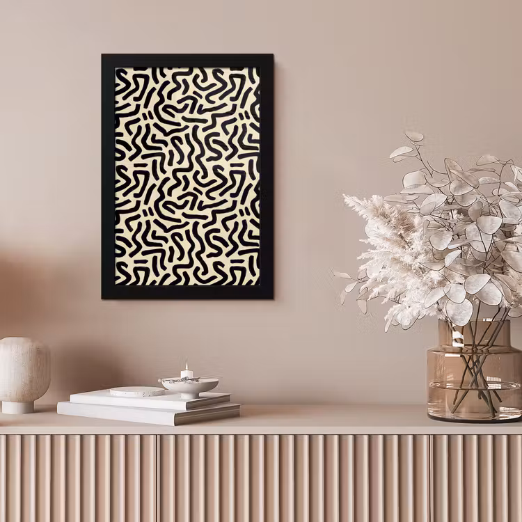 Abstract - Lijnen - Zwart fotolijst zwart zonder passe partout klein 224 -sfeer5