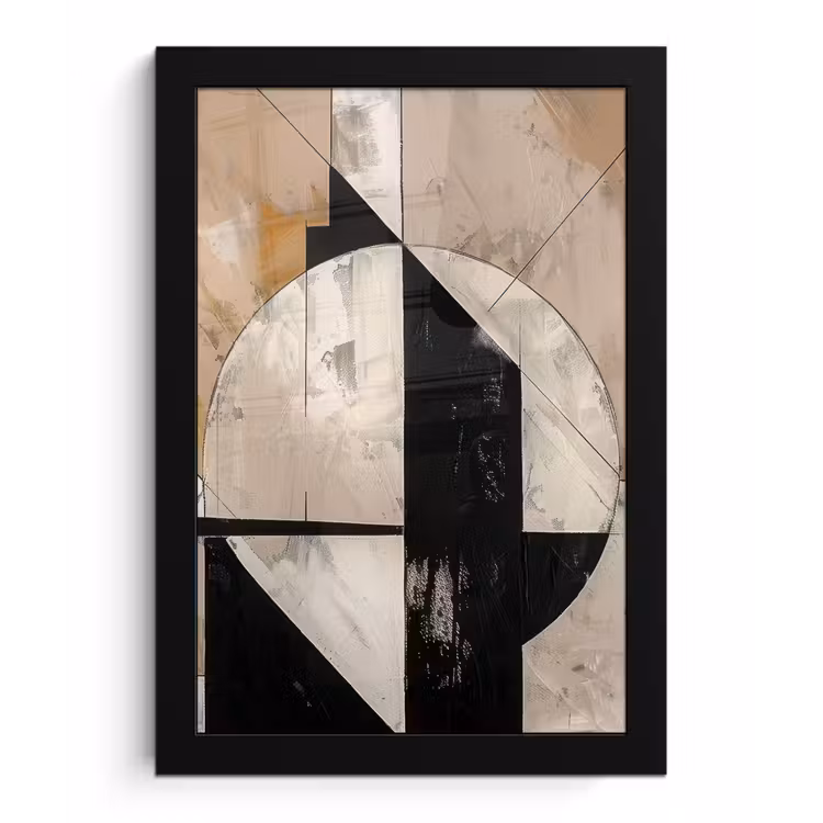Abstract - Modern - Geometrisch - Pastel fotolijst zwart zonder passe partout klein -3d
