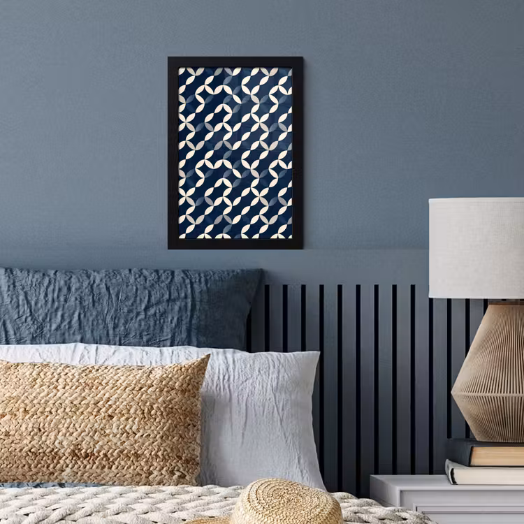 Abstract - Patroon - Blauw fotolijst zwart zonder passe partout klein 224 -sfeer3