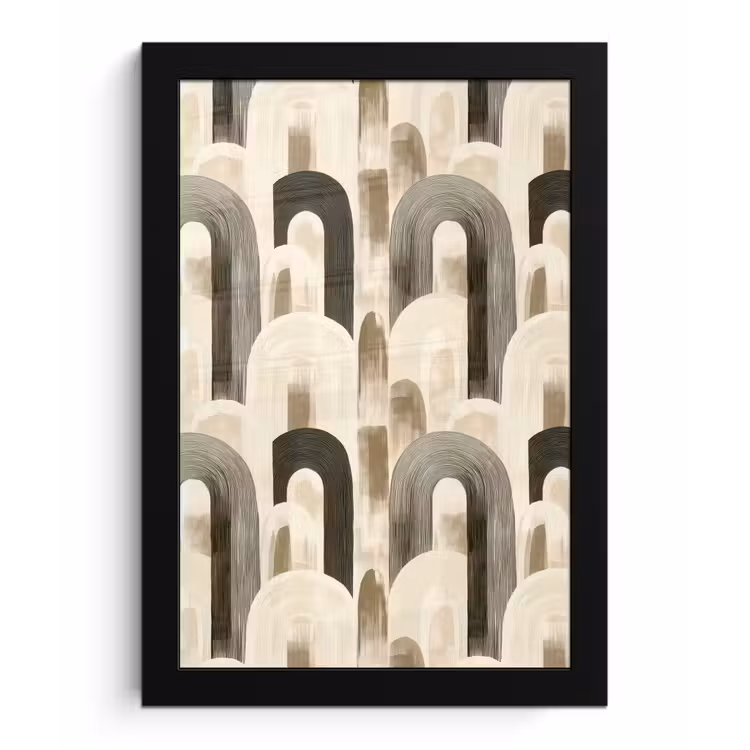 Abstract - Patroon - Bogen fotolijst zwart zonder passe partout klein 224 -3d