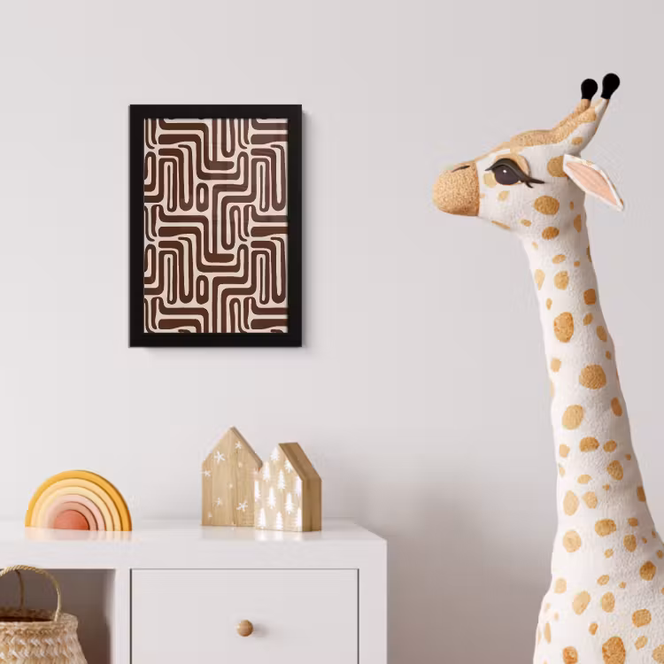 Abstract - Patroon - Bruin fotolijst zwart zonder passe partout klein 224 -usfeer4_kinderkamer