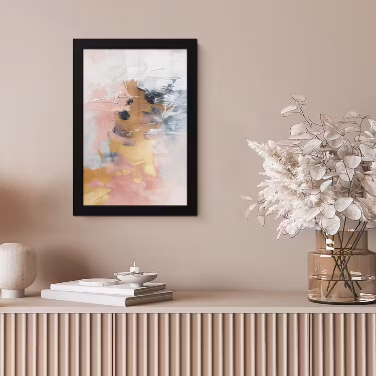 Abstract - Pastel kleuren - Goud - Modern - Aesthetic fotolijst zwart zonder passe partout klein -sfeer5
