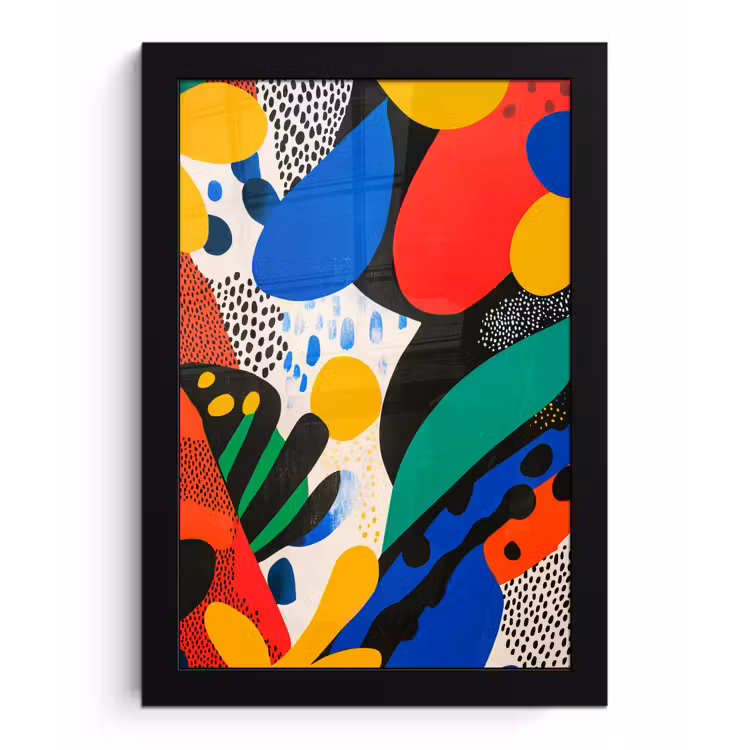 Abstract - Planten - Vormen - Kleurrijk fotolijst zwart zonder passe partout klein -3d