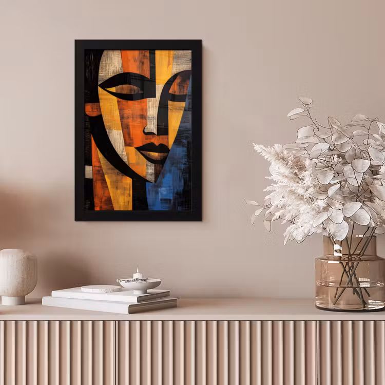 Abstract - Portret - Kleurvakken fotolijst zwart zonder passe partout klein -sfeer5
