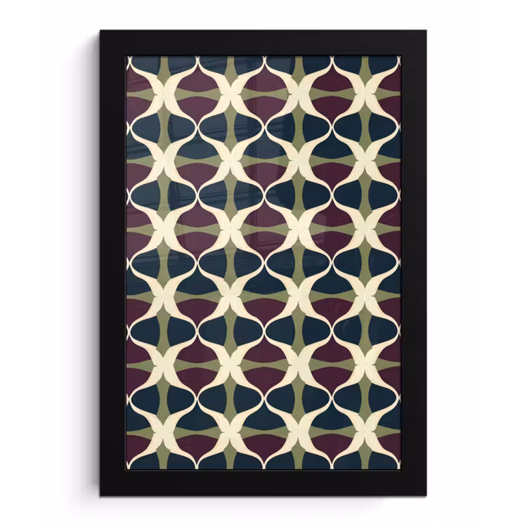 Abstract - Retro - Kleurrijk fotolijst zwart zonder passe partout klein 224 -3d