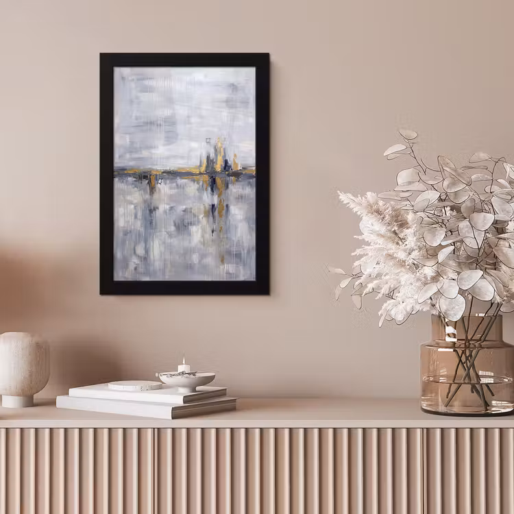 Abstract - Structuur - Goud - Grijs - Modern fotolijst zwart zonder passe partout klein -sfeer5