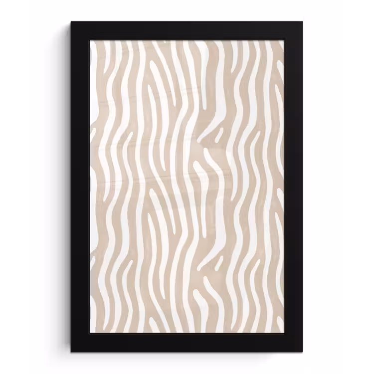 Abstract - Zebra - Beige fotolijst zwart zonder passe partout klein 224 -3d