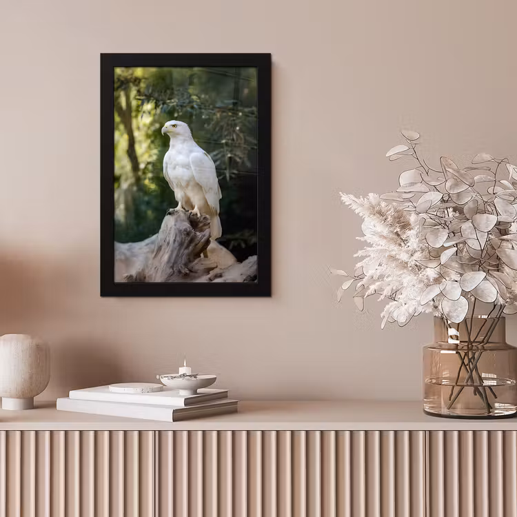 Arend - Hout - Wit - Planten fotolijst zwart zonder passe partout klein -sfeer5