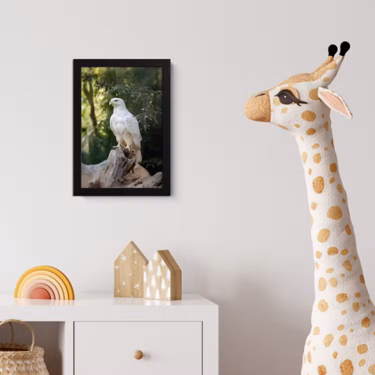Arend - Hout - Wit - Planten fotolijst zwart zonder passe partout klein -usfeer4_kinderkamer