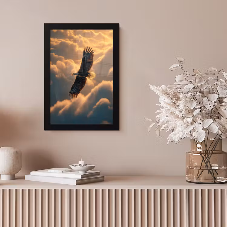 Adelaar - Wolken - Zon fotolijst zwart zonder passe partout klein -sfeer5