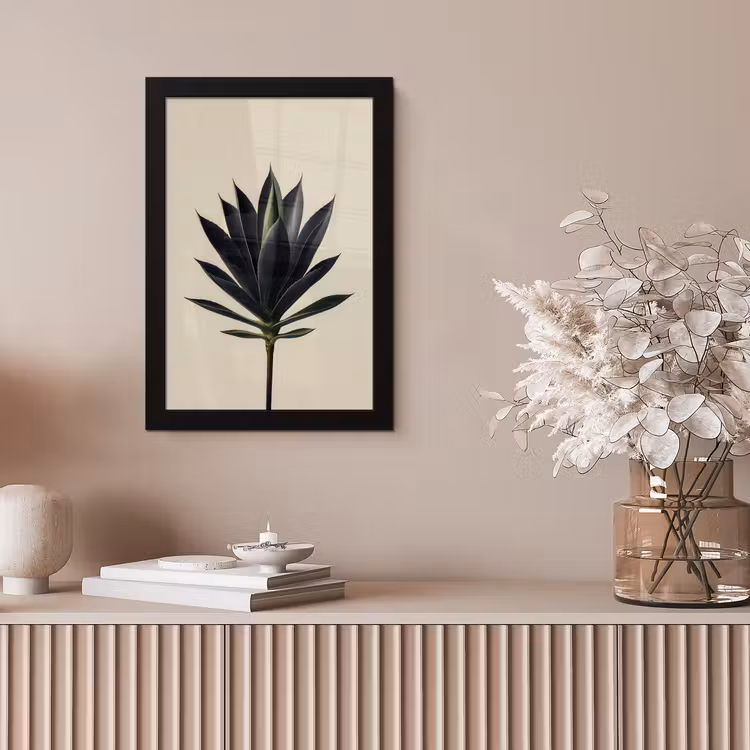 Agaveplant - Symmetrisch - Groen fotolijst zwart zonder passe partout klein -sfeer5