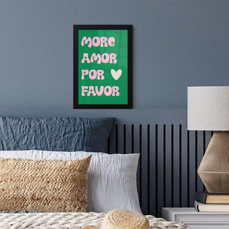 Amor - Valentijn - Groen - Tekst fotolijst zwart zonder passe partout klein -sfeer3