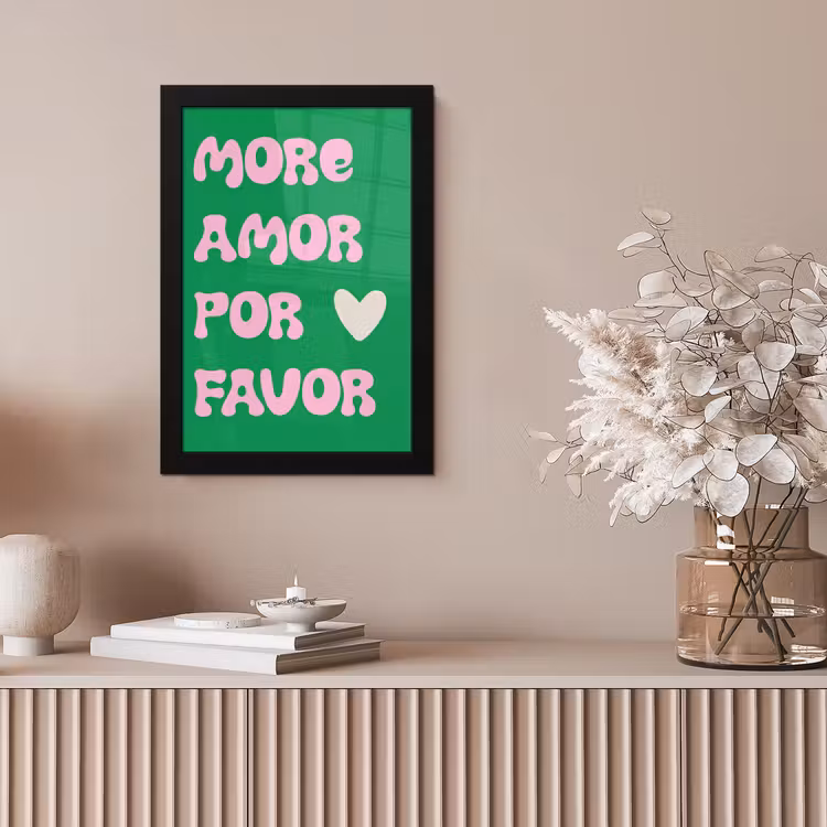 Amor - Valentijn - Groen - Tekst fotolijst zwart zonder passe partout klein -sfeer5