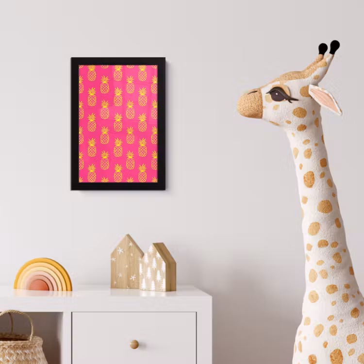 Ananas - Trendy - Roze fotolijst zwart zonder passe partout klein 224 -usfeer4_kinderkamer