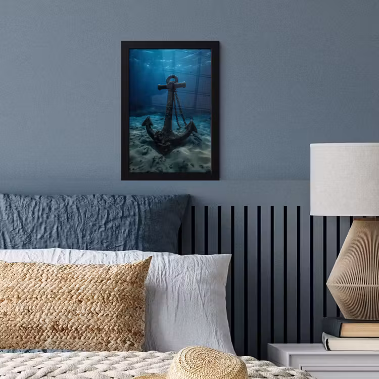 Anker - Ijzer - Zeebodem - Zand fotolijst zwart zonder passe partout klein -sfeer3