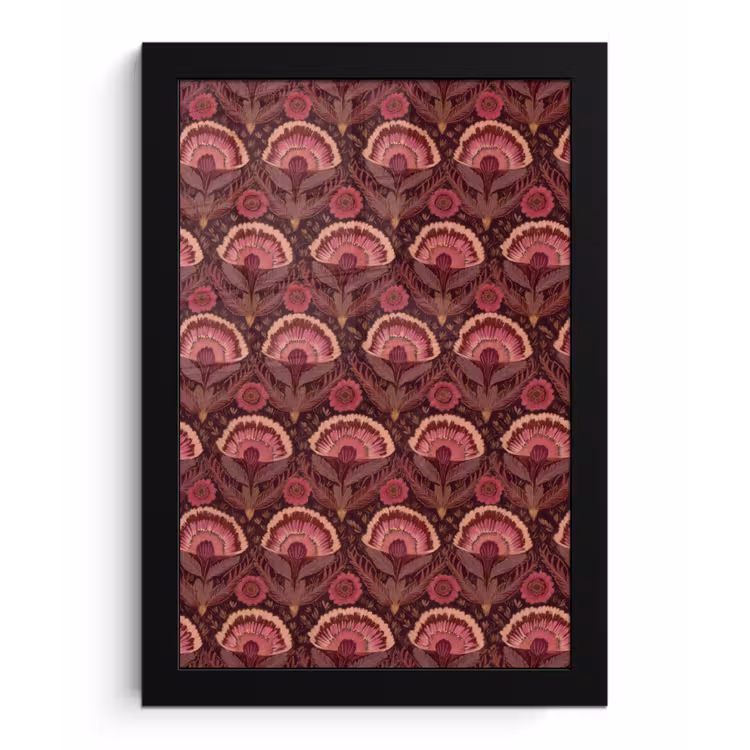 Antiek - Bloemen - Kleurrijk fotolijst zwart zonder passe partout klein 224 -3d