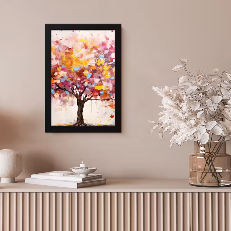 Aquarel - Boom - Kunst - Abstract fotolijst zwart zonder passe partout klein -sfeer5