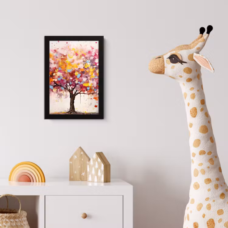 Aquarel - Boom - Kunst - Abstract fotolijst zwart zonder passe partout klein -usfeer4_kinderkamer