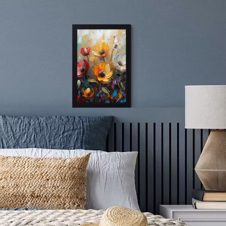 Watercolor - Bloemen - Kunst - Modern fotolijst zwart zonder passe partout klein -sfeer3