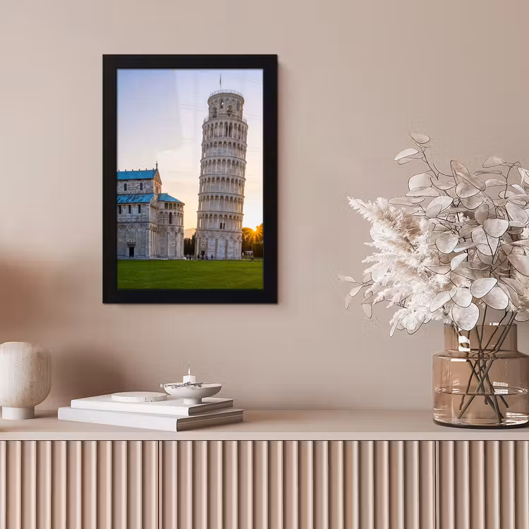 Architectuur - Toren - Pisa - Italië - Zonsondergang fotolijst zwart zonder passe partout klein -sfeer5