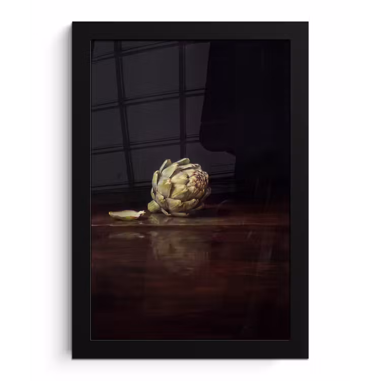 Bilder mit Rahmen - Artischocke – Essen – Klassisch - Artichok - Eten - Klassiek fotolijst zwart zonder passe partout klein