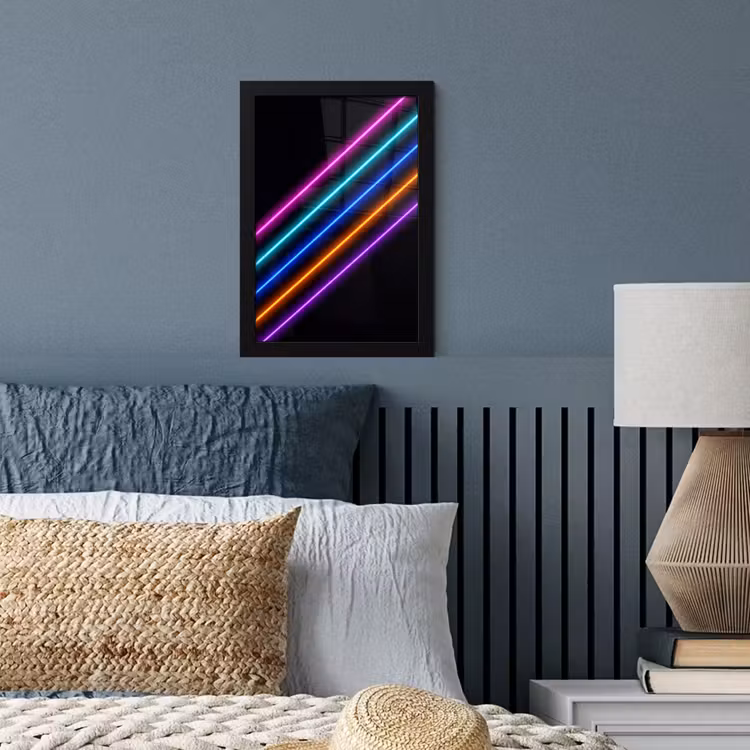 Esthetiek - Retro - Neon fotolijst zwart zonder passe partout klein -sfeer3