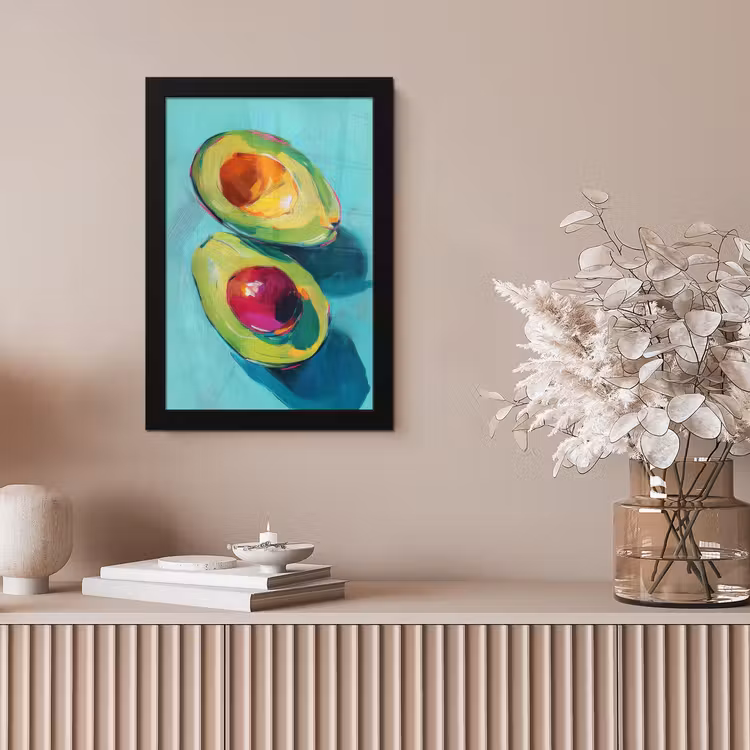 Avocado - Groen - Pit - Schaduw fotolijst zwart zonder passe partout klein -sfeer5
