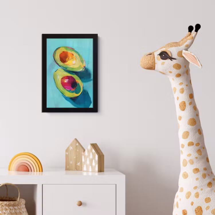 Avocado - Groen - Pit - Schaduw fotolijst zwart zonder passe partout klein -usfeer4_kinderkamer